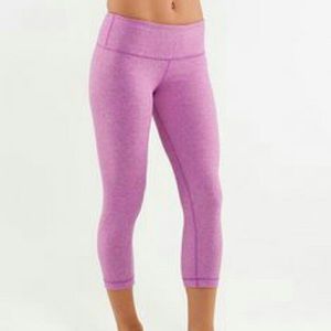 lululemon Wunder Under Crop Heathered Purple 4/XS